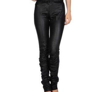 NWT $950 Karl Lagerfeld black leather pants. US 0-2
